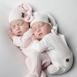 Newborn Pajamas Sleeper Spring Easter Girl Outfit Clothes hat romper Photoshoot